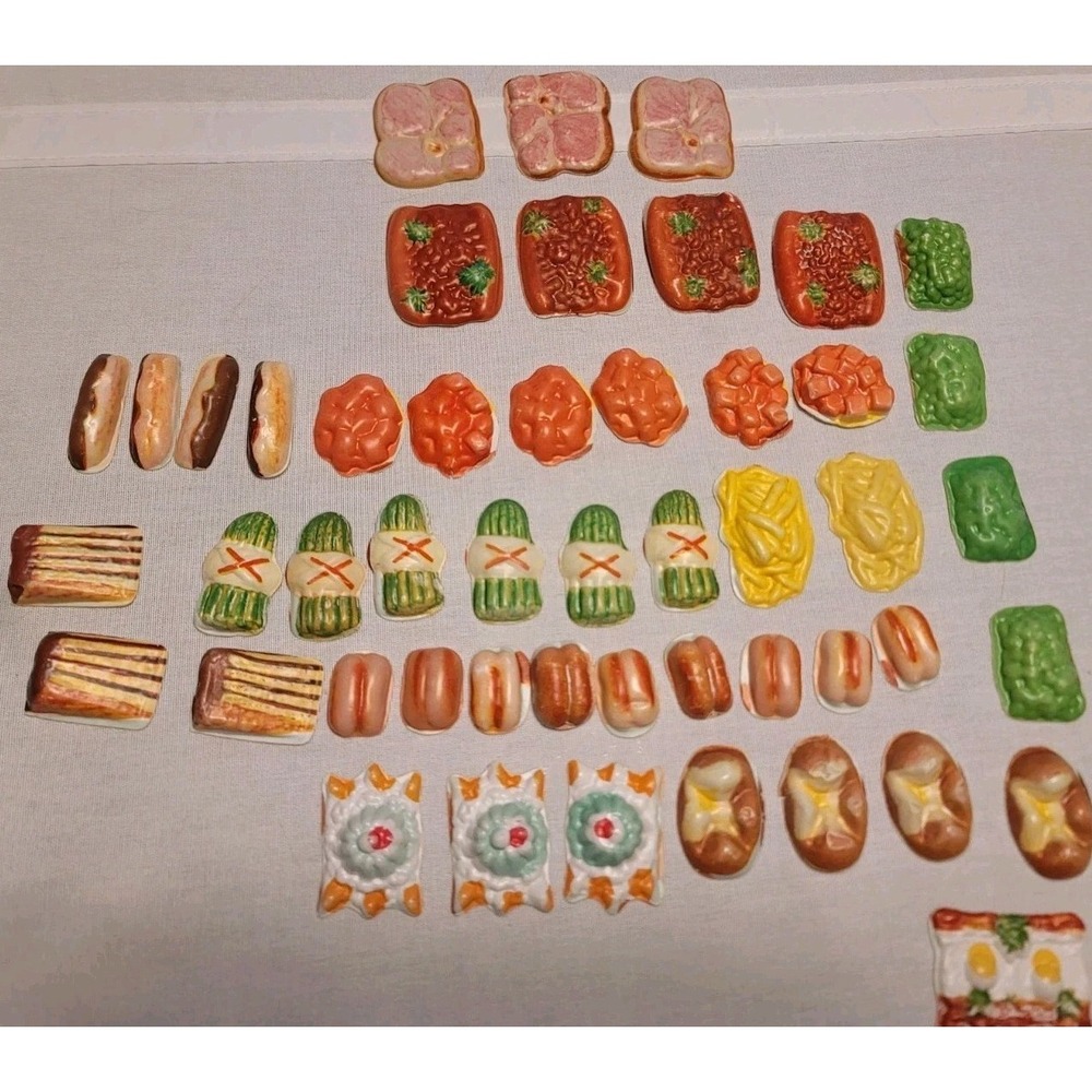 Vintage Celluloid Miniature Play Food Lot Toy Kitchen Cake Eclair 1940s 1950s - Picture 2 of 10